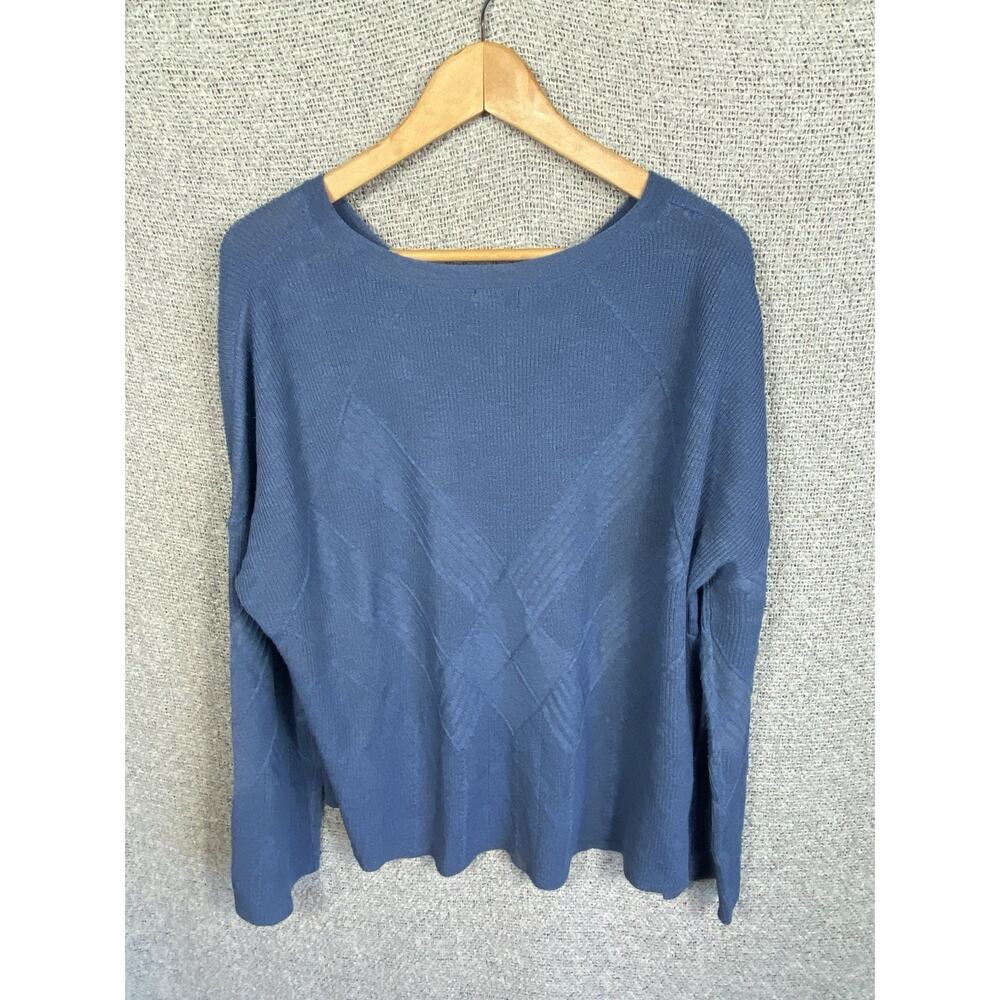 Smartwool Wool Blend Sweater Women’s XL Blue Recent Boxy Cozycore Quiet Luxury - Picture 7 of 11